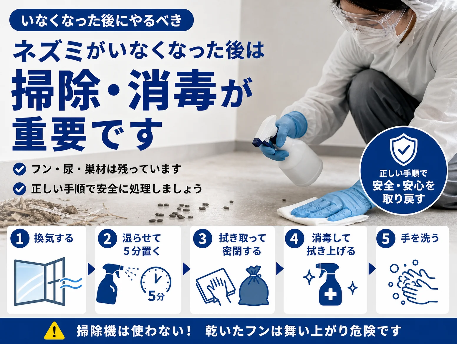 6. いなくなった後にやるべき掃除・消毒の手順