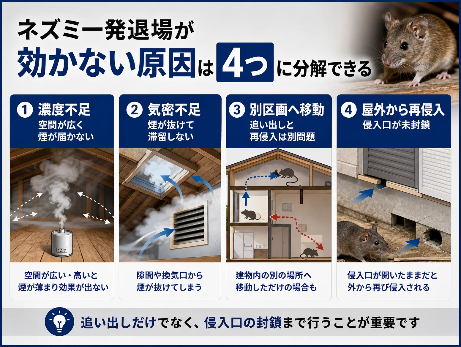 3. ネズミ一発退場が効かない原因は4つに分解できる