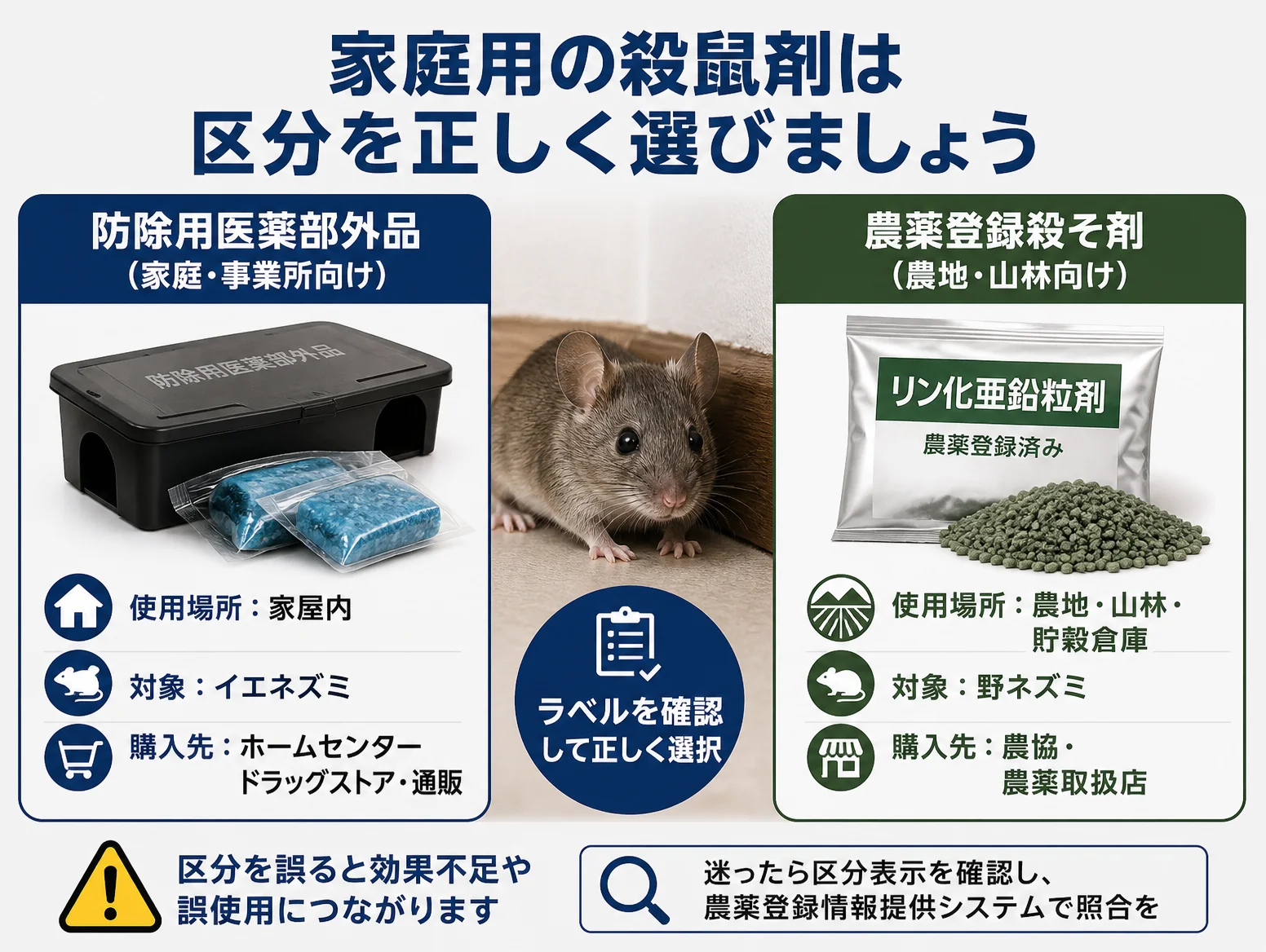 3. 家庭用「医薬部外品」と「農薬登録殺そ剤」の違いと選び方