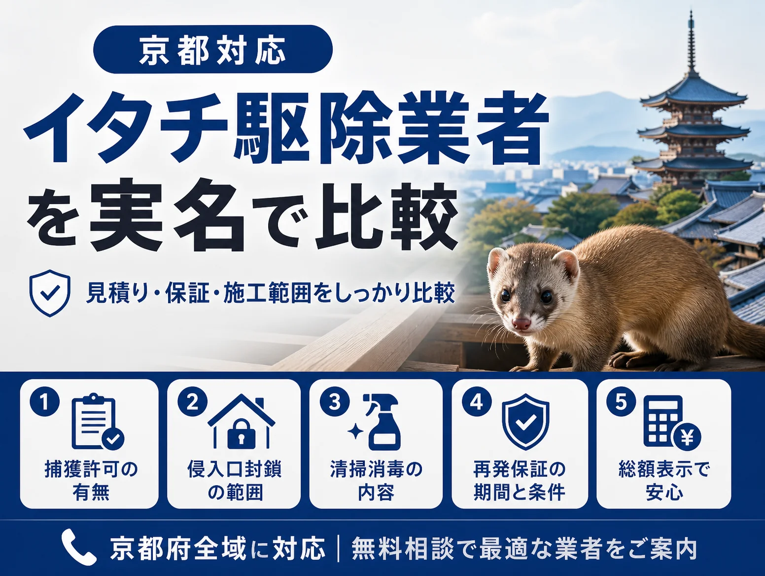 3. 京都対応のイタチ駆除業者を実名で比較