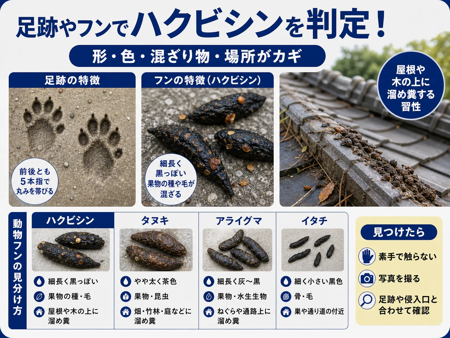 4. 【写真・画像で確認】足跡やフンで判定する方法