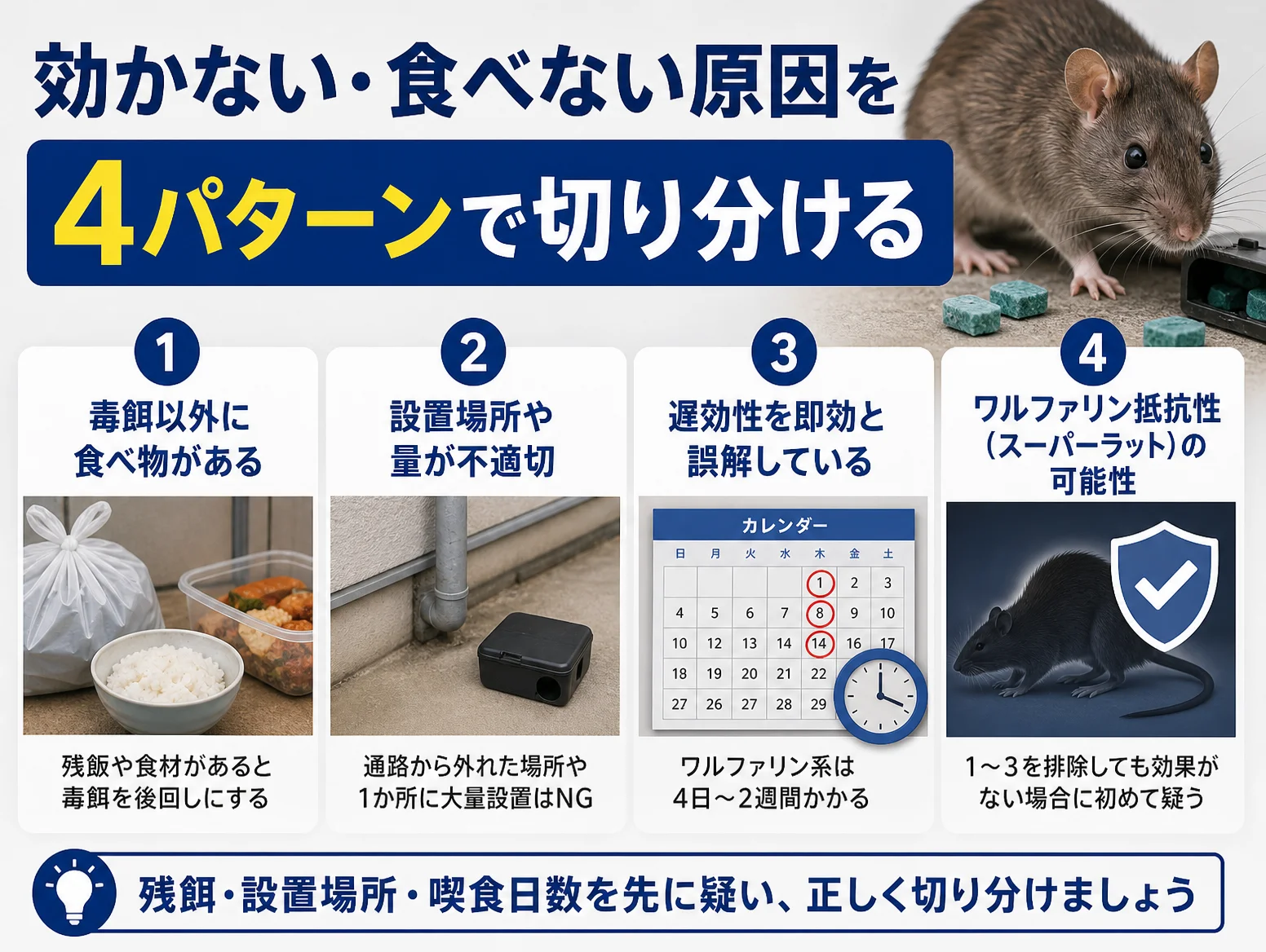 5. 「効かない・食べない」の原因を4パターンで切り分ける