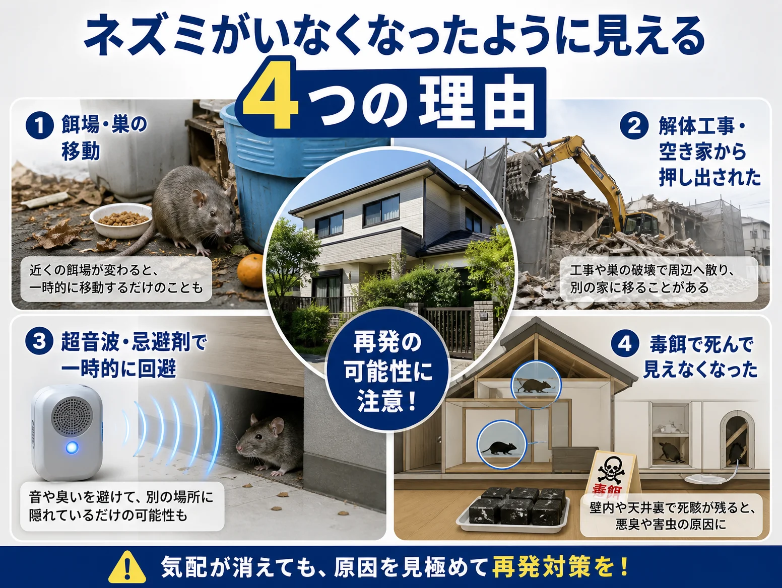 2. ネズミがいなくなったように見える4つの理由