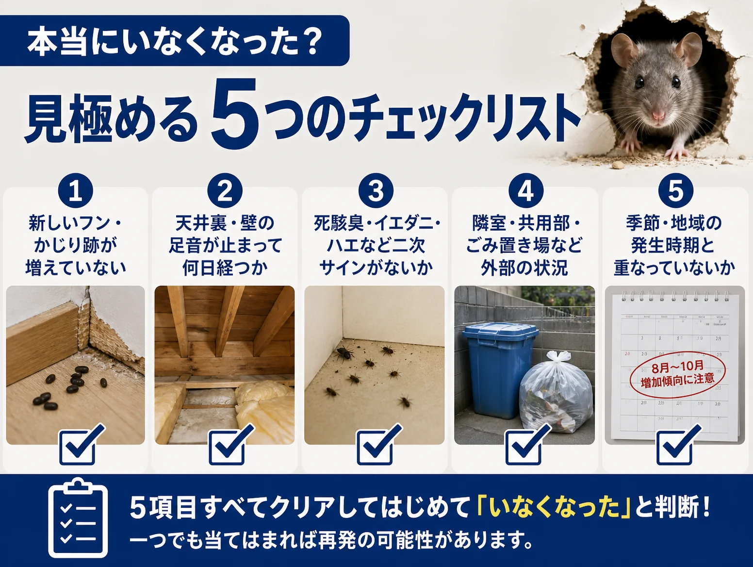 3. 本当にいなくなった？見極める5つのチェックリスト