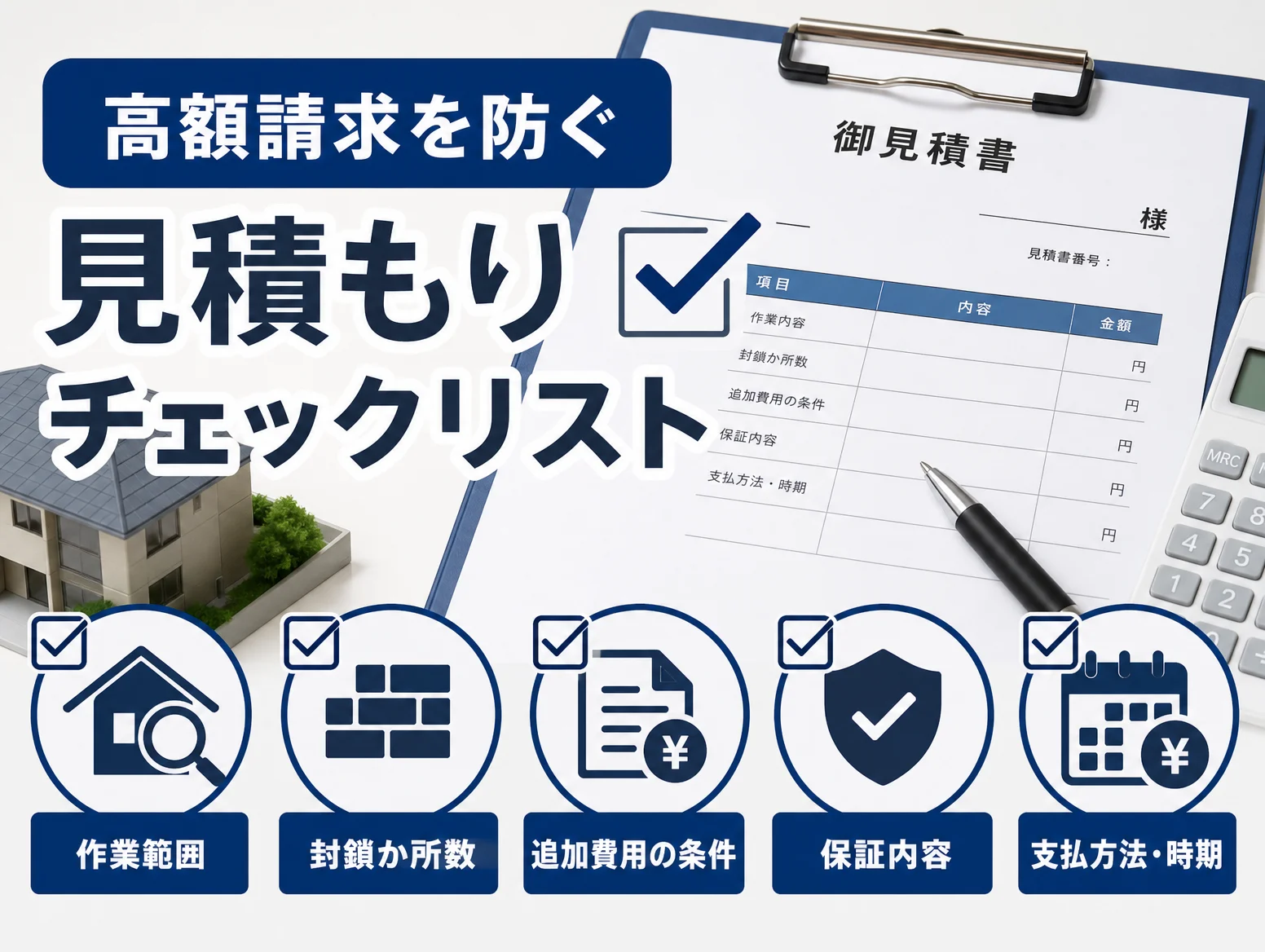 5. 高額請求を防ぐ見積もりチェックリスト
