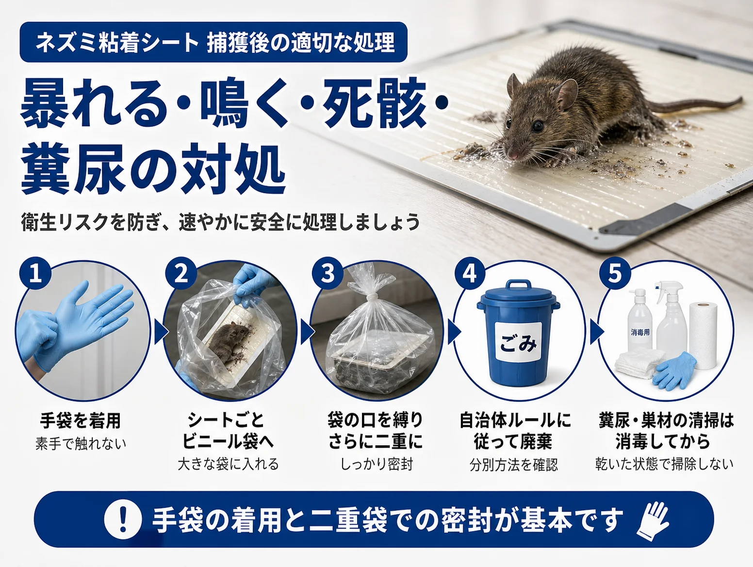 5. 捕獲後の処理｜暴れる・鳴き声・死骸・糞尿の対処