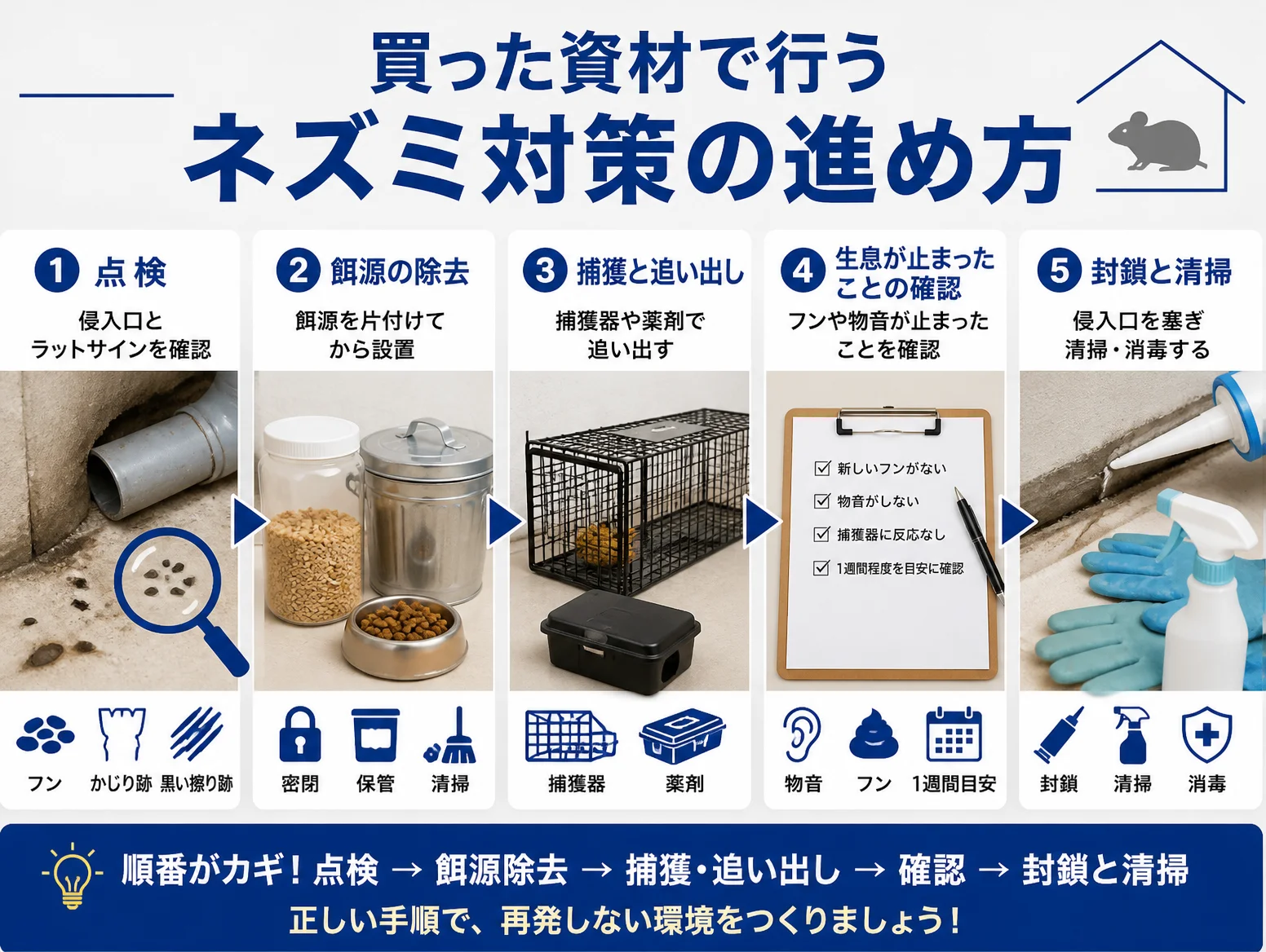 2. 買った資材で行うネズミ対策の進め方