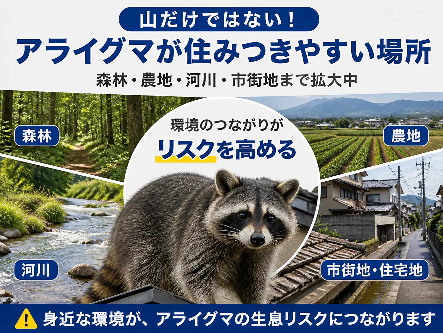 3. 山だけではない|アライグマが住みつきやすい場所