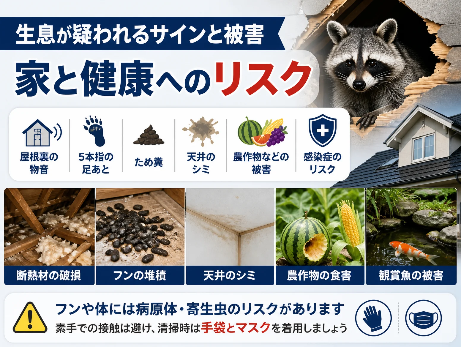 6. 生息が疑われるサインと被害|家と健康へのリスク