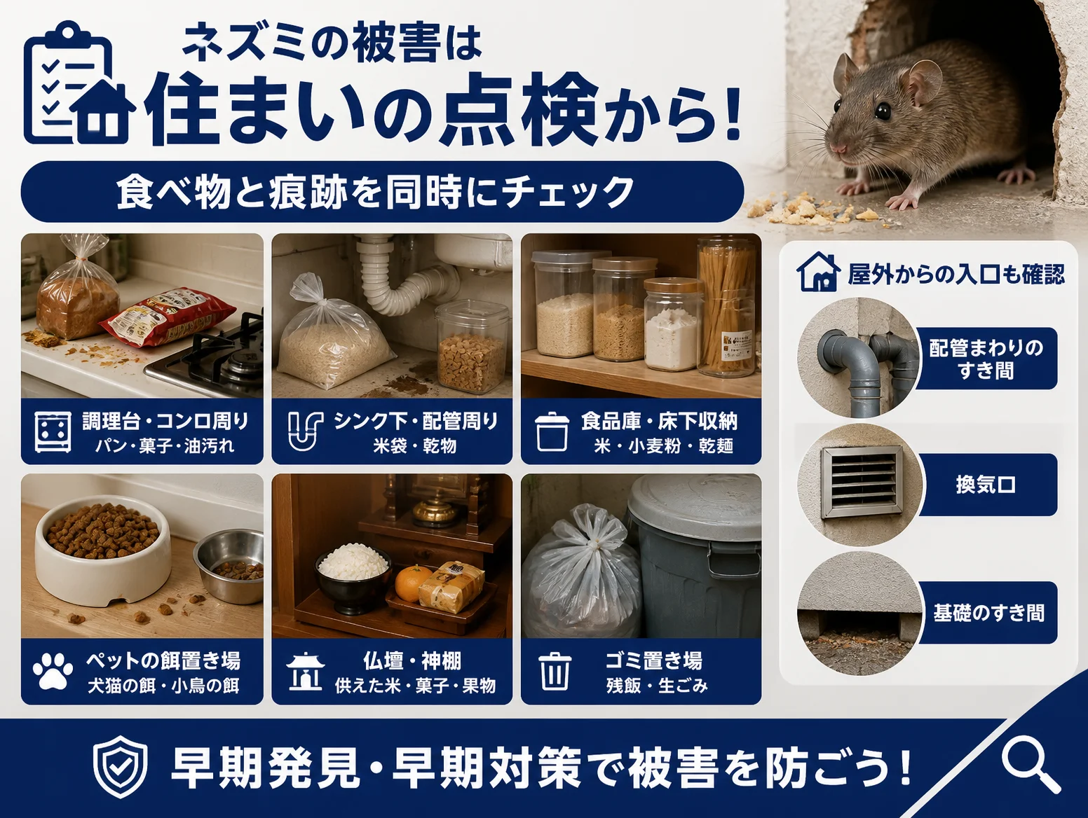 3. 家の中で食べられやすい食品と場所の点検表