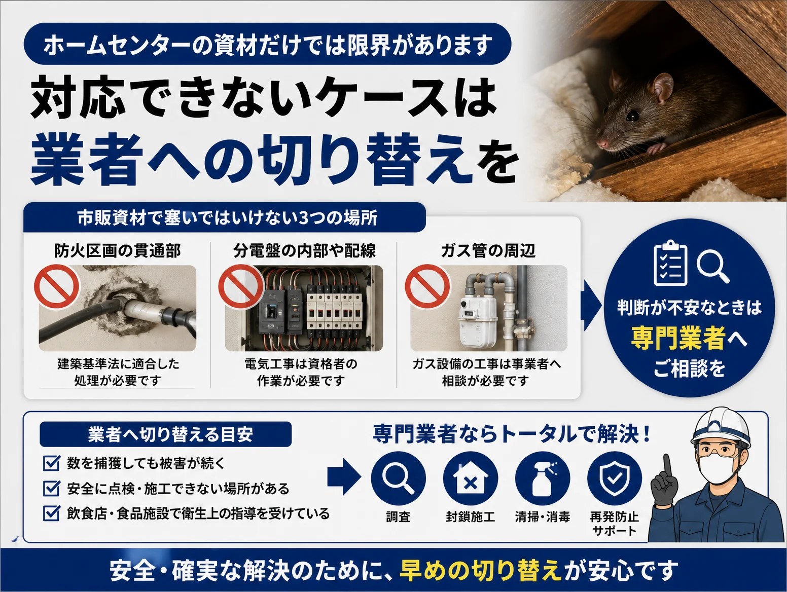 3. ホームセンターの資材では対応できないケースと業者への切り替え