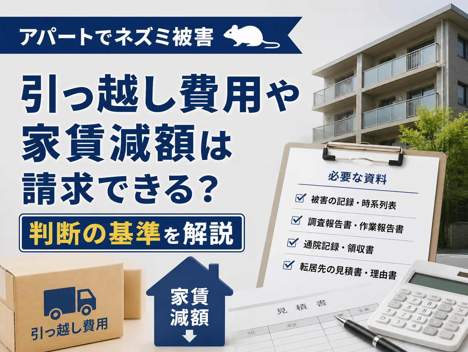 7. 引っ越し費用や家賃減額は請求できる？判断の基準